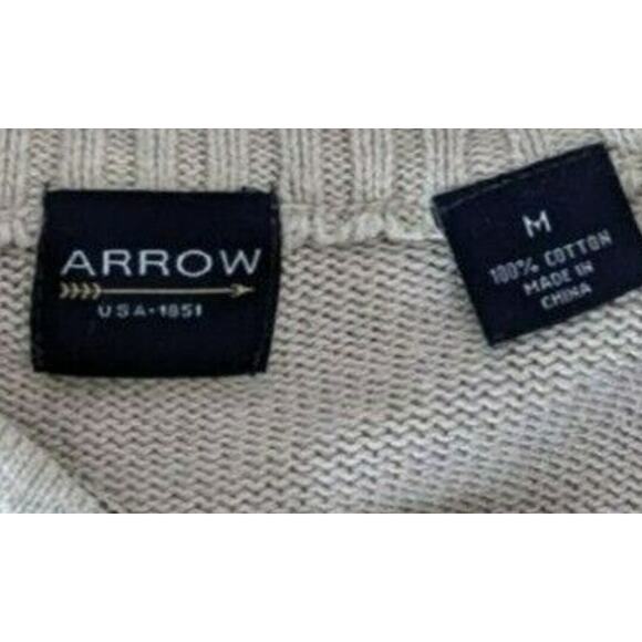 Quarter Zip Argyle Sweater Men Medium Knit Pullover Golf Preppy Classic Grandpa - Picture 5 of 6